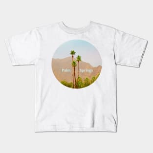 Palm Springs Desert Mountains and Palm Trees Landscape, California Kids T-Shirt